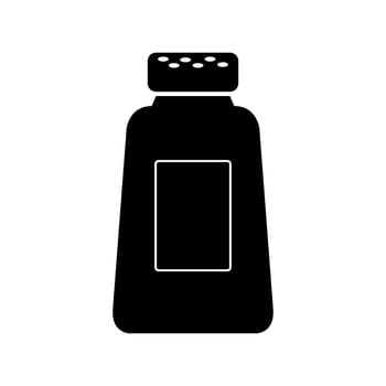 A bottle of mustard is shown in black and white vector