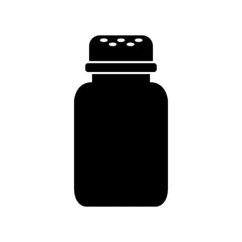 A black and white image of a salt shaker vector