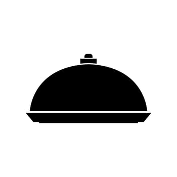 A black and white image of a domed cover vector