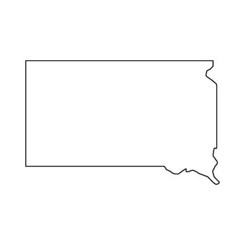 A black outline of the state of south dakota vector