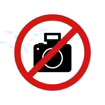 No camera sign on white background vector