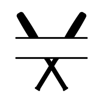 Baseball bat and sign icon vector