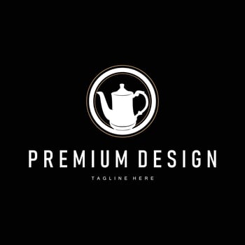 design simple kettle logo product brand template vector