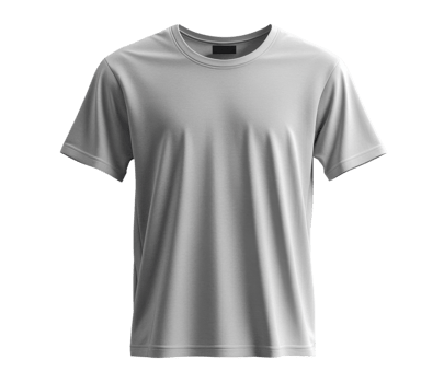 Plain gray t shirt on transparent background, ideal for mockups and designs png