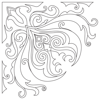 Intricate vintage corner embellishments for carpets, artistic trims, antique paper details. png