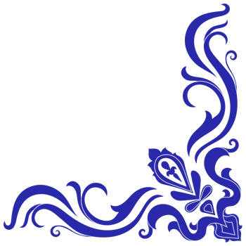 Retro-inspired azure border motif png