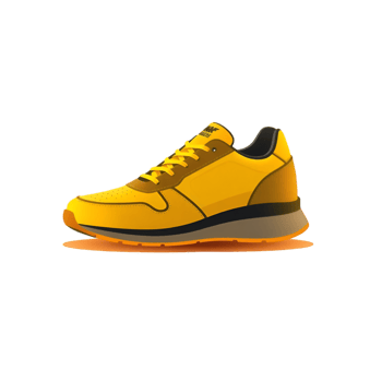 yellow sneakers on transparent background png
