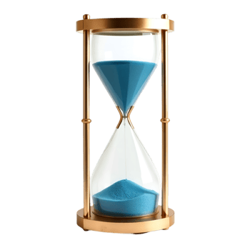 Elegant Hourglass timer with Blue Sand png