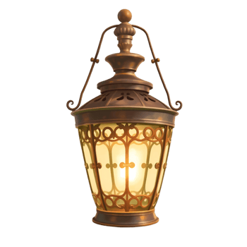 an old lantern on a transparent background png