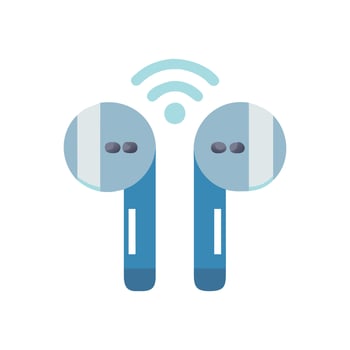 Wireless Earbuds Icon for Music vector