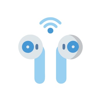 Modern Wireless Earbuds Design vector