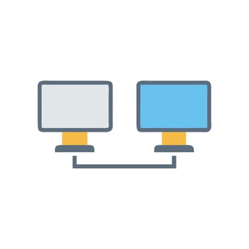 Dual Monitor Setup Icon for Productivity vector