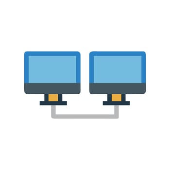 Versatile Dual Monitor Setup Icon vector