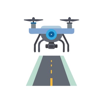 Modern Highway Surveillance Drone Icon vector