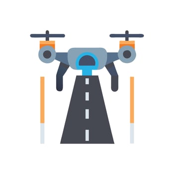 Innovative Highway Surveillance Drone Icon vector