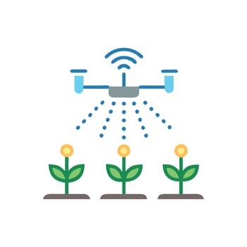 Efficient Irrigation System Icon for Crops vector