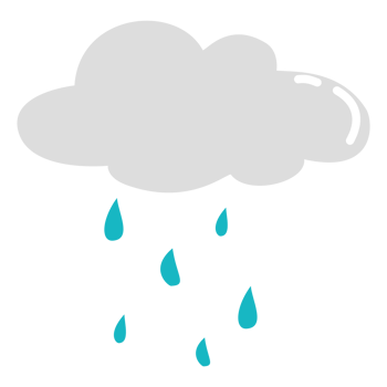 Cloud with raindrops illustration png