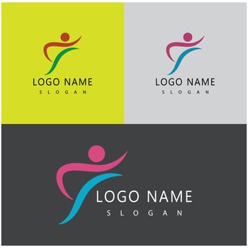 Stylized people logo template design vector