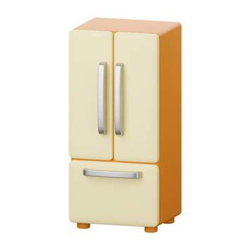 A small refrigerator with a white door and a white handle png
