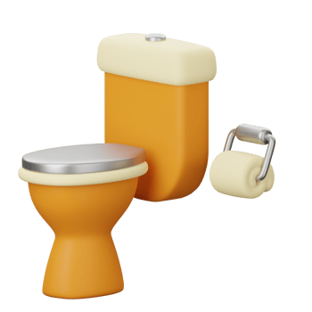 A toilet with a roll of toilet paper png