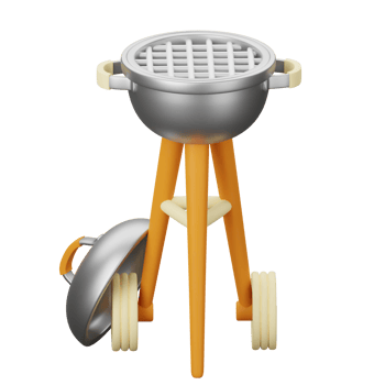 A grill with a grill on top of a stand png