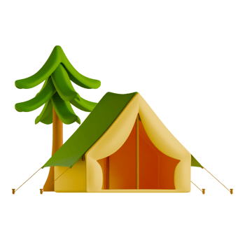 A tent with a tree and a tent png