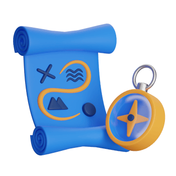 A blue scroll with a compass and a compass png