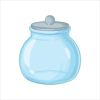 Illustration of a glass jar with a lid on a white background vector