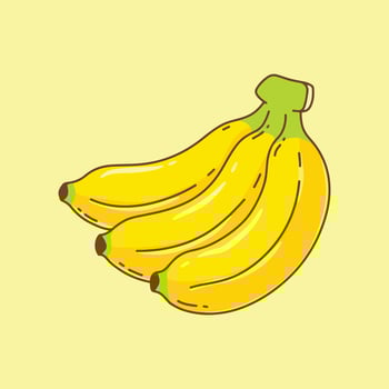 Banana icon. illustration of a bunch of ripe bananas. vector