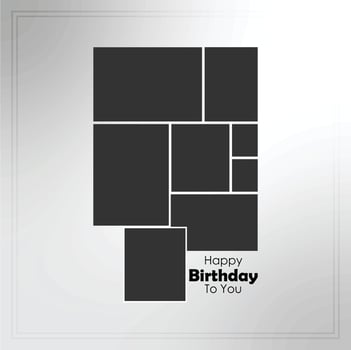 Happy birthday collage photo frame social media banner design vector