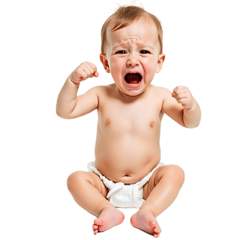 High Resolution Angry Baby Image Ideal for Baby Care Family Content png