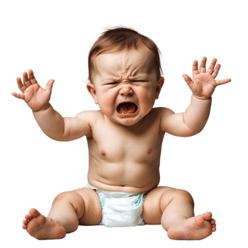Crying Infant Stock Photo Expressive Toddler Image for Commercial Use png