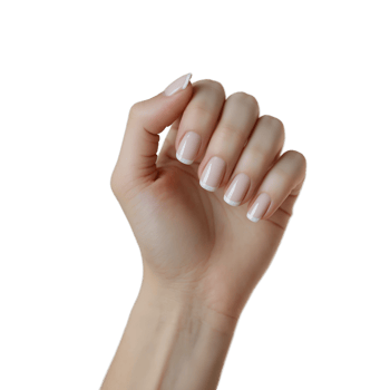 Fist Gesture with French Manicure Feminine Strength and Empowerment png