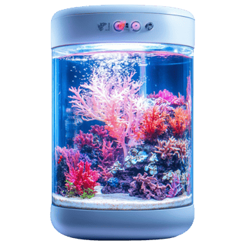 LED Aquarium with Coral Reef on Transparent Background png