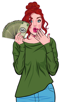Comic-style woman reacting to an unexpected interest rate change. png