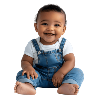 Smiling baby in transparent background png