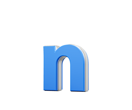 Blue Small Letter n Alphabet n Gleams With Its Sleek Modern Design With Sharp Edges 3D Illustration png