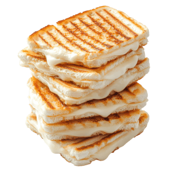 Grilled Cheese Sandwich Stack on transparent background. png