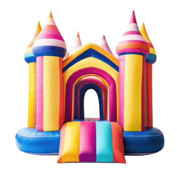 Colorful Inflatable Castle on transparent background. png