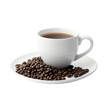 White Coffee Cup and Plate on transparent background. png