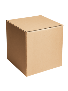 Single Closed Cardboard Box on Transparent Background png