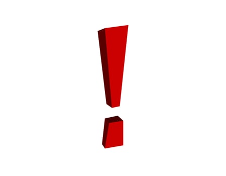 Bold red exclamation mark on plain background vector