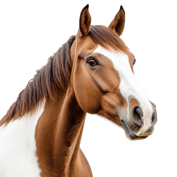 Brown White Horse Ranch Autumn on transparent background. png