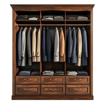 Luxury Wardrobe Furniture on transparent background. png