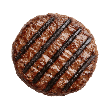 Grilled Burger Patty Close Up on transparent background. png