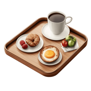 Healthy Breakfast Plate with Transparent Background png