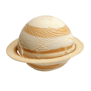 Saturn Ice Cream Planet on transparent background. png