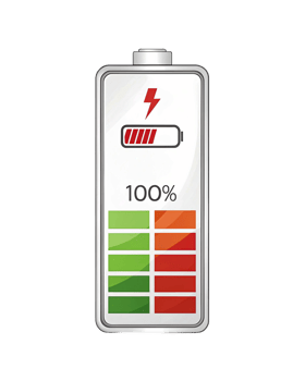 Battery icon indicating full charge status during digital device usage png