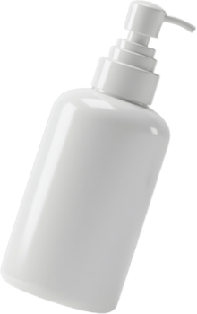 A white plastic pump bottle png
