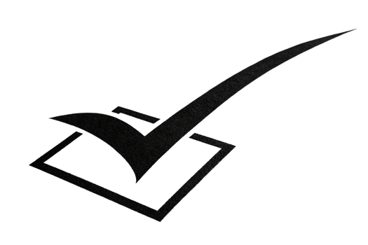 Bold checkmark symbol indicating completion of a task or satisfaction at the end of a checklist png